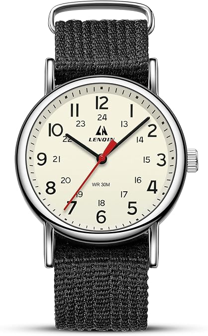 LN LENQIN Mens Watches Unisex Military Sport Nylon Strap Stylish Luminous Fashion Analog Quartz Watch for Men Waterproof Army Tactical Casual Wristwatch