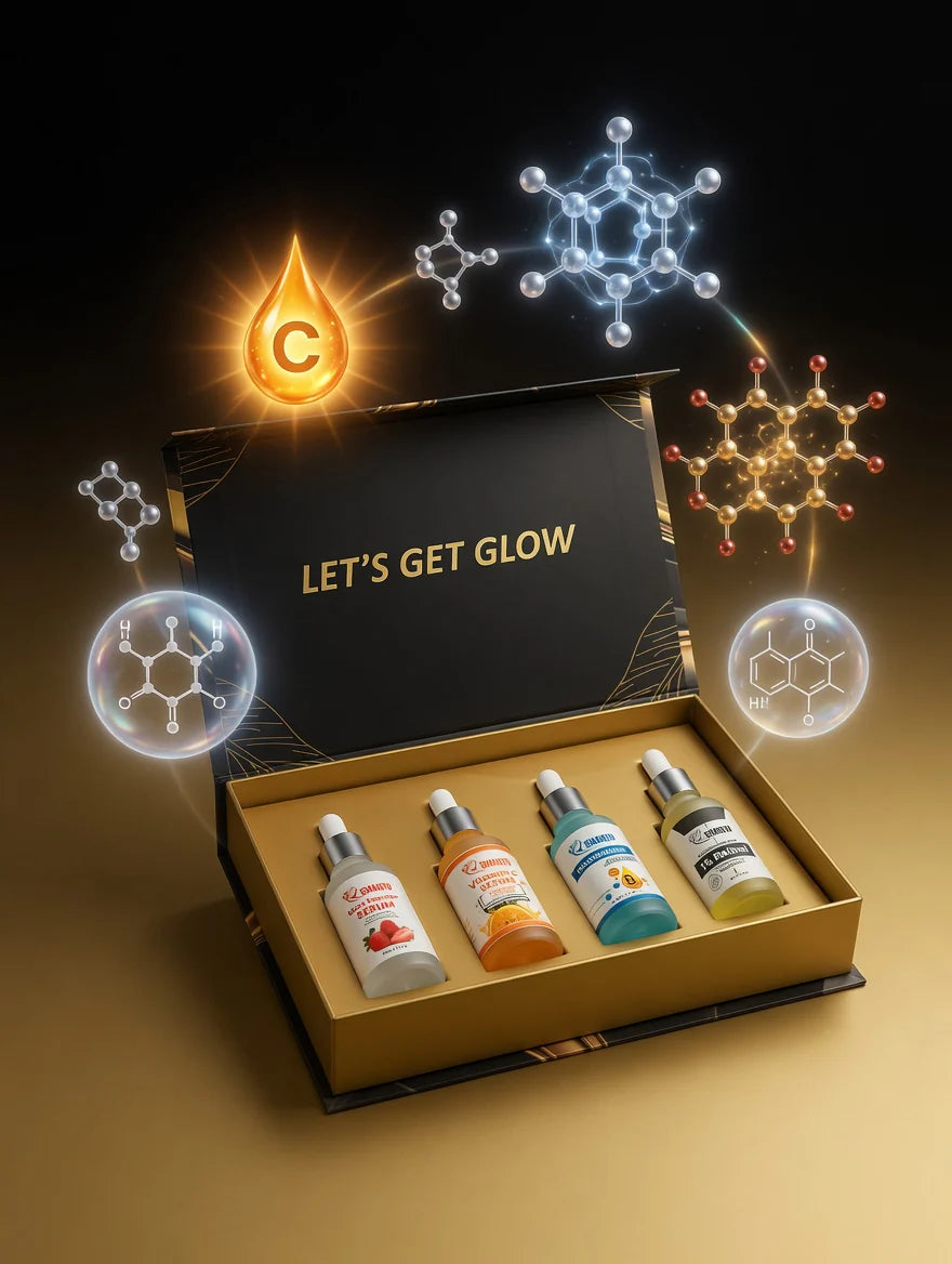 Shaqtu Serums Kit – 4 Serums for Brightening, Anti-Aging, Vitamin-C and Hydration